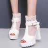 AG0519 Women's Thick High Heel Ankle Casual Shoes Sandals - Touchy Style .