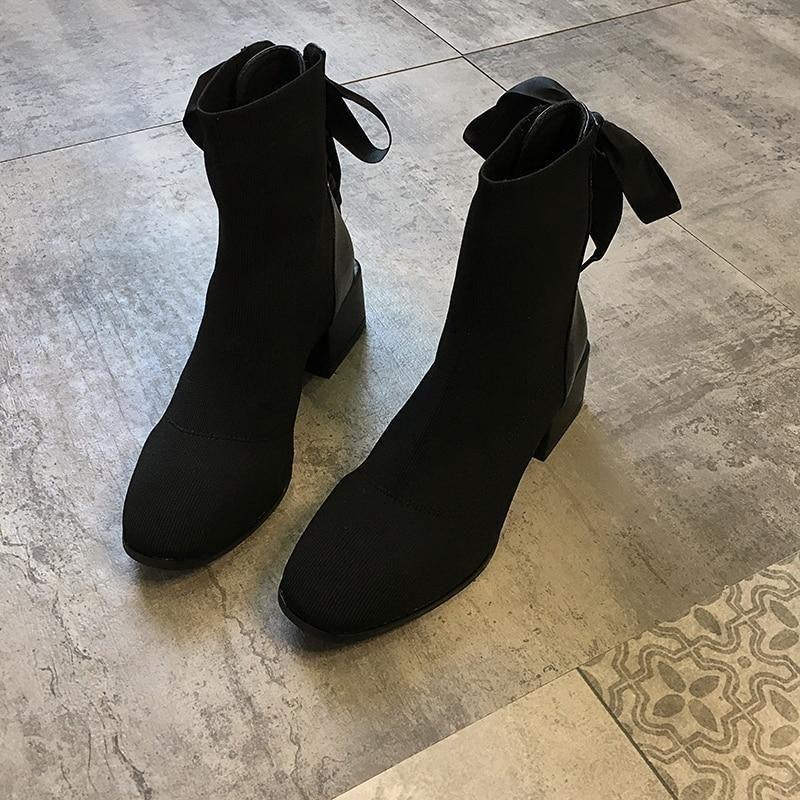 Ankle Boots Fashion Comfortable Socks Thick Women&