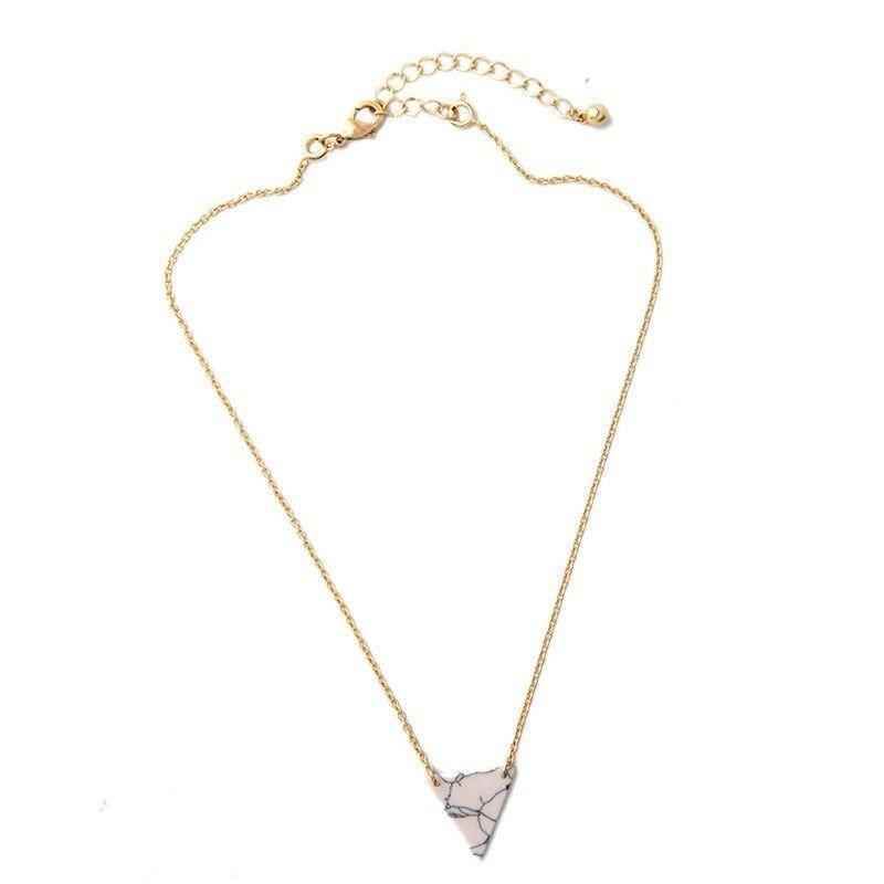 Artificial Marble Triangle Pendant Multi-Layer Necklaces Charm Jewelry KMOS0400 - Touchy Style