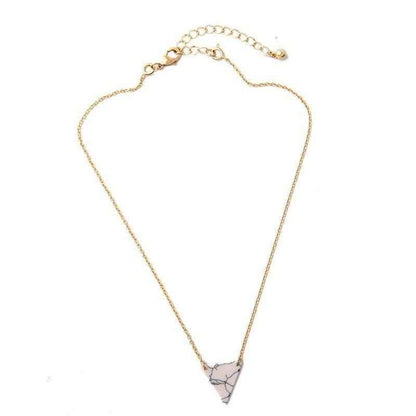Artificial Marble Triangle Pendant Multi-Layer Necklaces Charm Jewelry KMOS0400 - Touchy Style