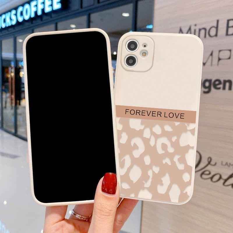 Beige Leopard Cute Phone Cases For iPhone 13 Pro Max 12 11 Pro Max XS Max XR X 7 8 Plus 11 - Touchy Style