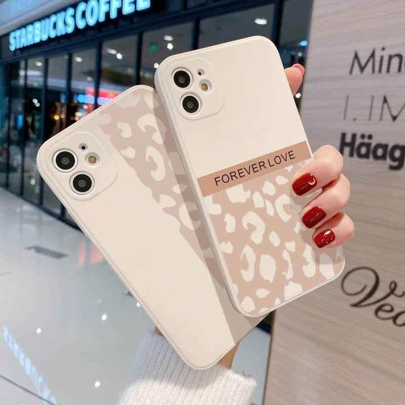 Beige Leopard Cute Phone Cases For iPhone 13 Pro Max 12 11 Pro Max XS Max XR X 7 8 Plus 11 - Touchy Style
