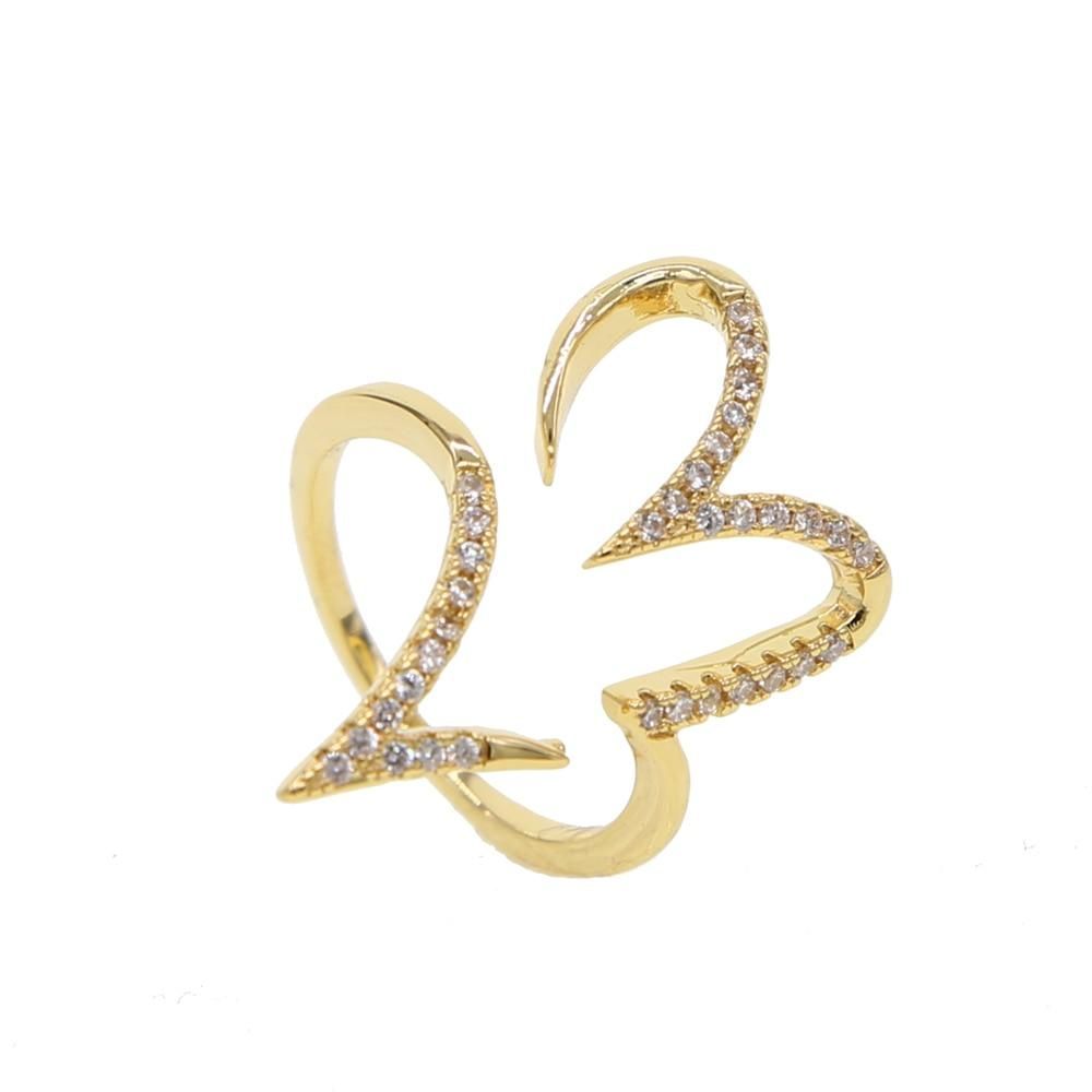 Big Heart Golden Color Finger Rings Charm Jewelry - Touchy Style .