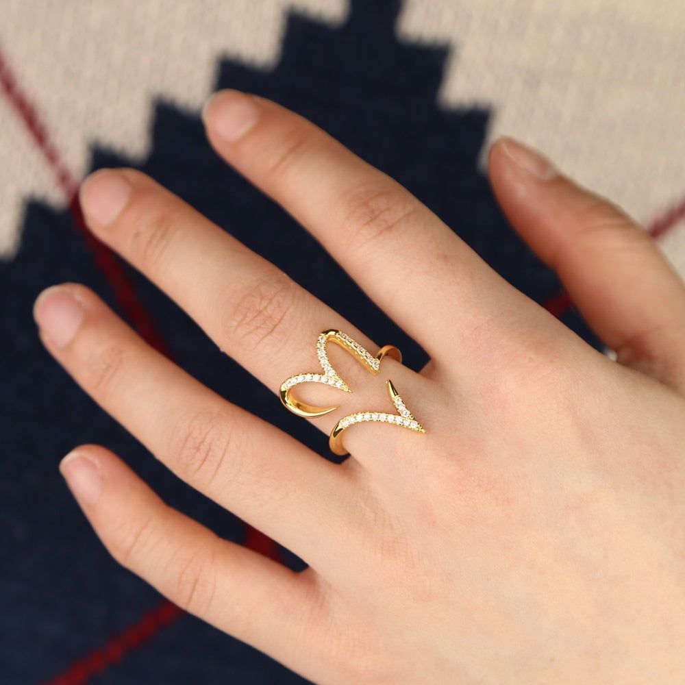 I Jewels Rose Gold Plated Elegant Classy CZ Crystal Adjustable Designer Finger  Ring for Women and Girls (FL163RG) : Amazon.in: Fashion