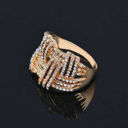 Big Hollow Weave Shaped Finger Rings Charm Jewelry - Touchy Style .