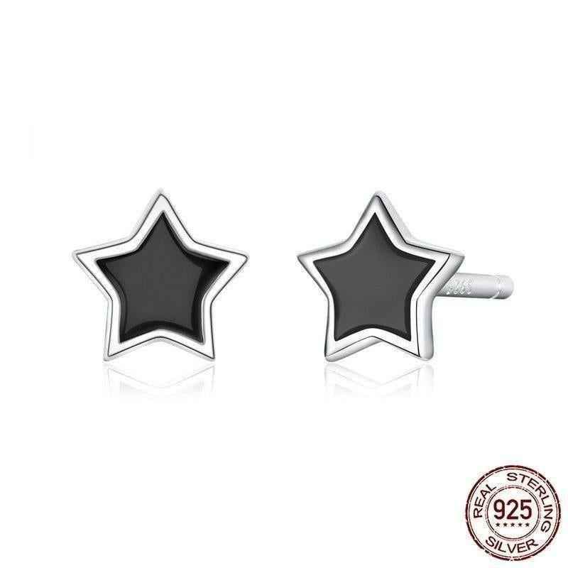 Black Mini Star - Stud Earrings Charm Jewelry - BSE275 - Touchy Style