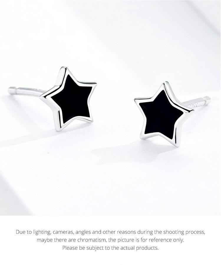 Black Mini Star - Stud Earrings Charm Jewelry - BSE275 - Touchy Style