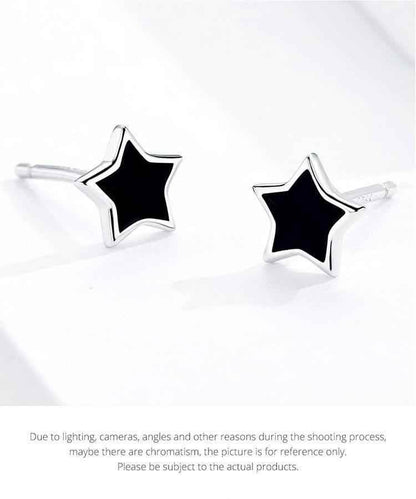 Black Mini Star - Stud Earrings Charm Jewelry - BSE275 - Touchy Style