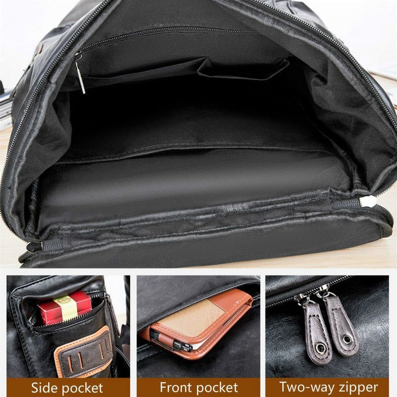 Source SB158 Luxury designer mens waterproof pu back pack bag high quality  logo custom pu leather backpack men on m.