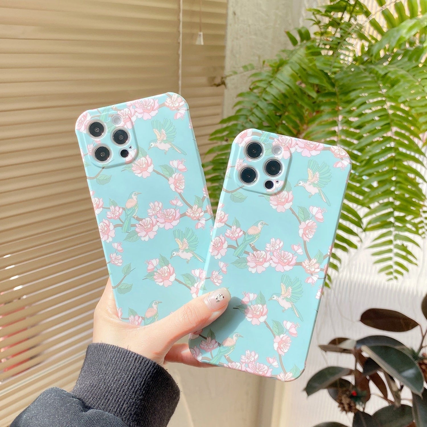 Blue Light Floral Painting Cute Phone Cases For iPhone 13 12 Pro Max XR X XS Max 7 8 Plus 11 - Touchy Style .