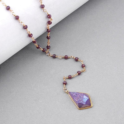 Bohemia Purple Crystal NKS211 Long Necklaces Charm Jewelry - Touchy Style .