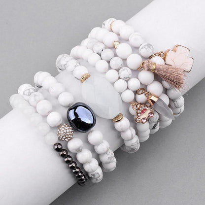 Bohemia White Lighted Bangles Bracelets Charm Jewelry BC250 - Touchy Style .