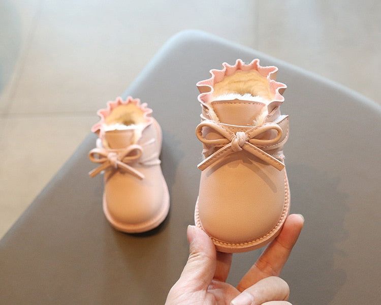 Bowknot Ruffles Boots Toddler Children Girl Casual Shoes RB1135 - Touchy Style .