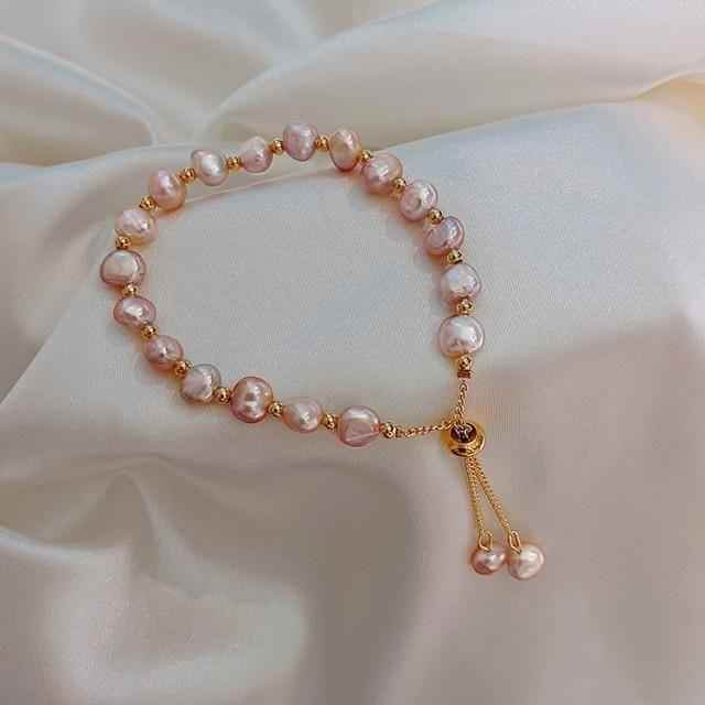 Bracelet Charm Jewelry 2021 Elegant Baroque Natural Pearl Zircon Bee Pendant Sweet Jewelry - Touchy Style