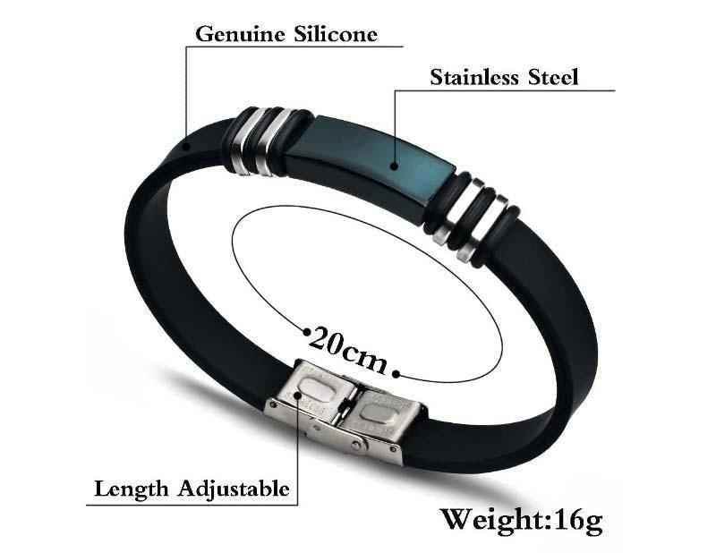 Bracelet Charm Jewelry 2021 Stainless Steel Smooth Glossy Silicone Vintage Bracelet For Men &amp; Women - Touchy Style .