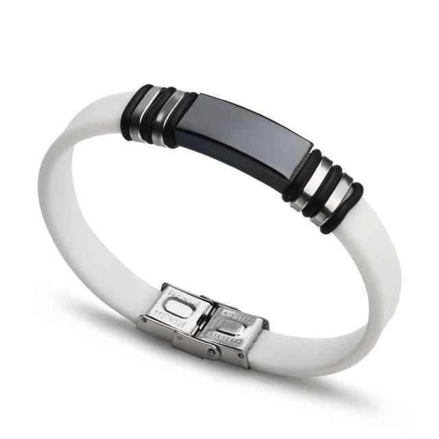 Bracelet Charm Jewelry 2021 Stainless Steel Smooth Glossy Silicone Vintage Bracelet For Men &amp; Women - Touchy Style