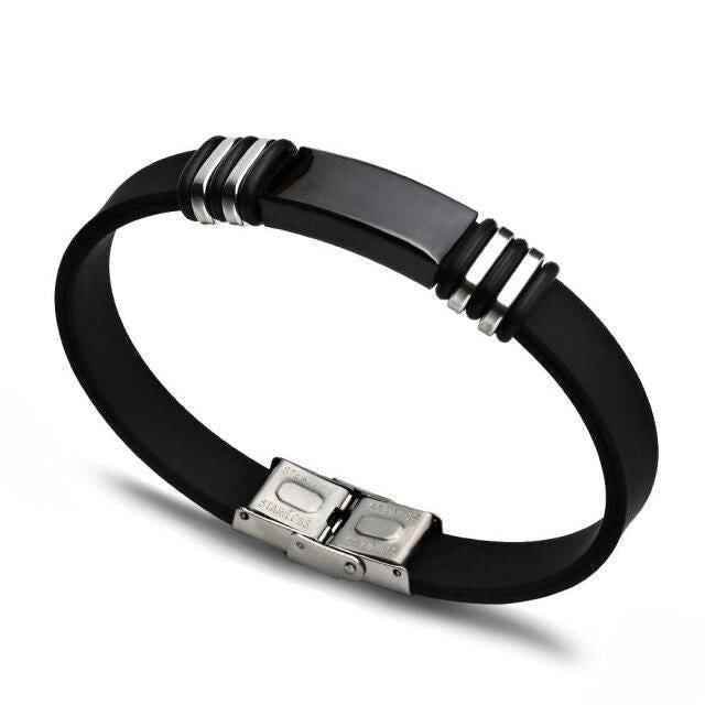 Bracelet Charm Jewelry 2021 Stainless Steel Smooth Glossy Silicone Vintage Bracelet For Men &amp; Women - Touchy Style