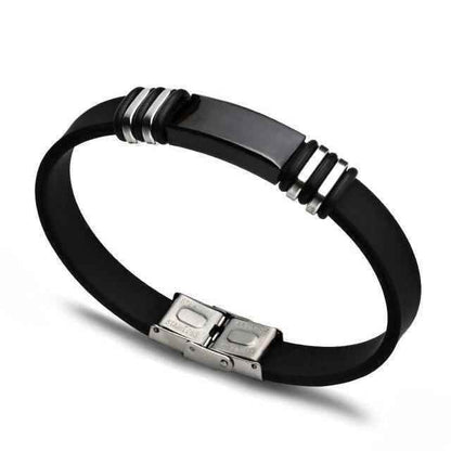 Bracelet Charm Jewelry 2021 Stainless Steel Smooth Glossy Silicone Vintage Bracelet For Men &amp; Women - Touchy Style