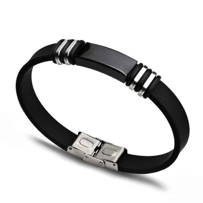 Bracelet Charm Jewelry 2021 Stainless Steel Smooth Glossy Silicone Vintage Bracelet For Men &amp; Women - Touchy Style