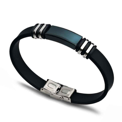 Bracelet Charm Jewelry 2021 Stainless Steel Smooth Glossy Silicone Vintage Bracelet For Men &amp; Women - Touchy Style