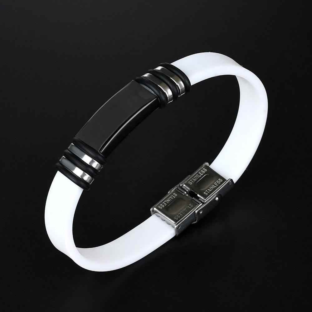 Bracelet Charm Jewelry 2021 Stainless Steel Smooth Glossy Silicone Vintage Bracelet For Men &amp; Women - Touchy Style