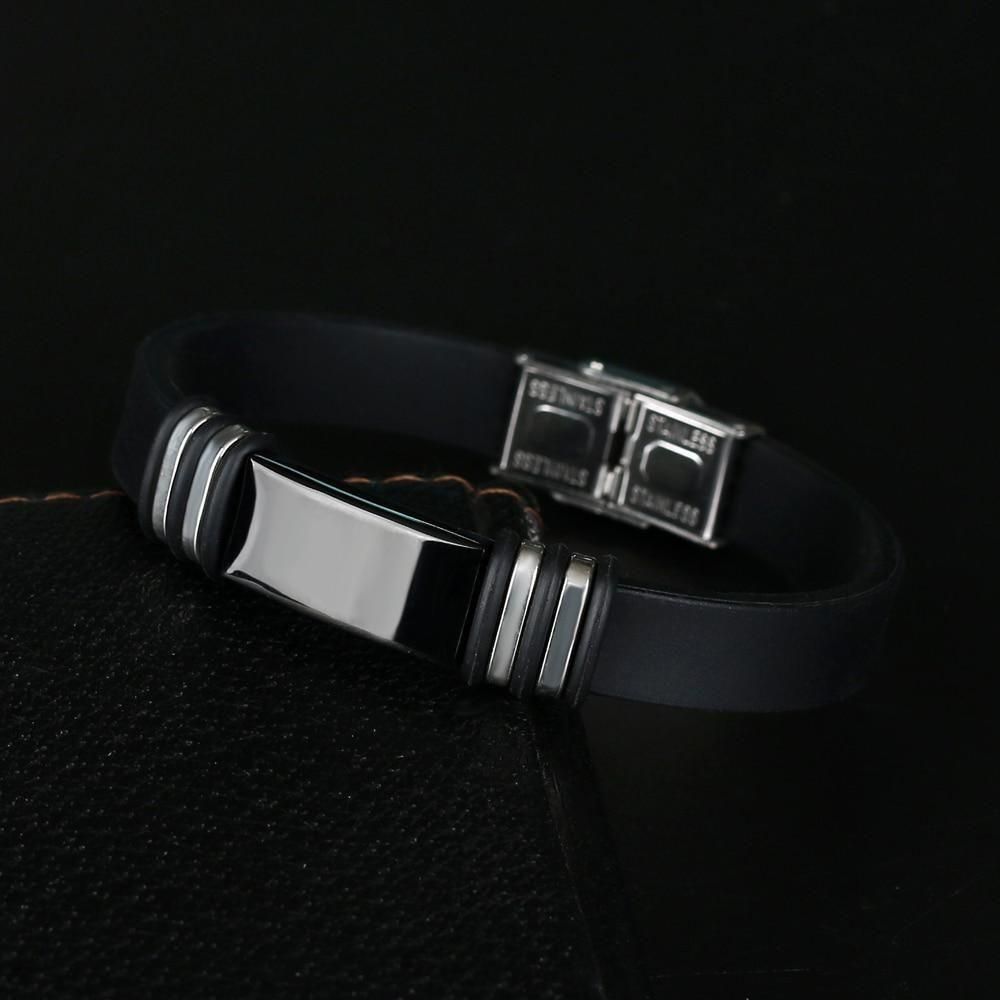 Bracelet Charm Jewelry 2021 Stainless Steel Smooth Glossy Silicone Vintage Bracelet For Men &amp; Women - Touchy Style .