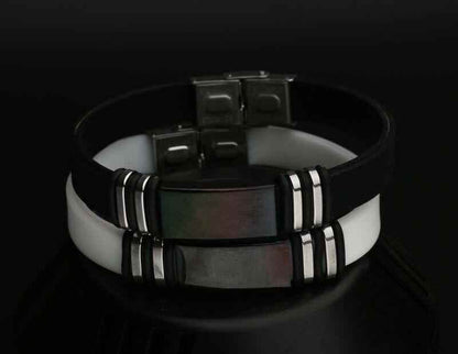 Bracelet Charm Jewelry 2021 Stainless Steel Smooth Glossy Silicone Vintage Bracelet For Men &amp; Women - Touchy Style