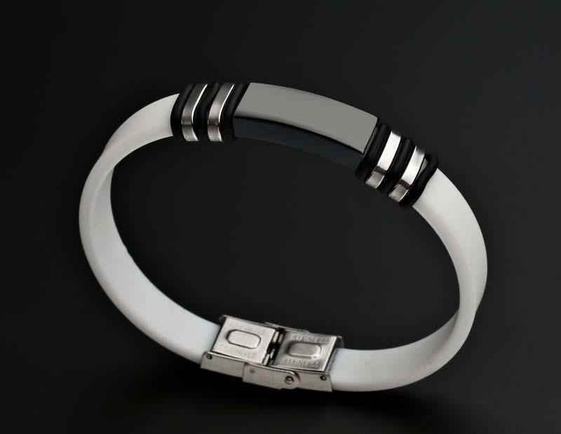 Bracelet Charm Jewelry 2021 Stainless Steel Smooth Glossy Silicone Vintage Bracelet For Men &amp; Women - Touchy Style .