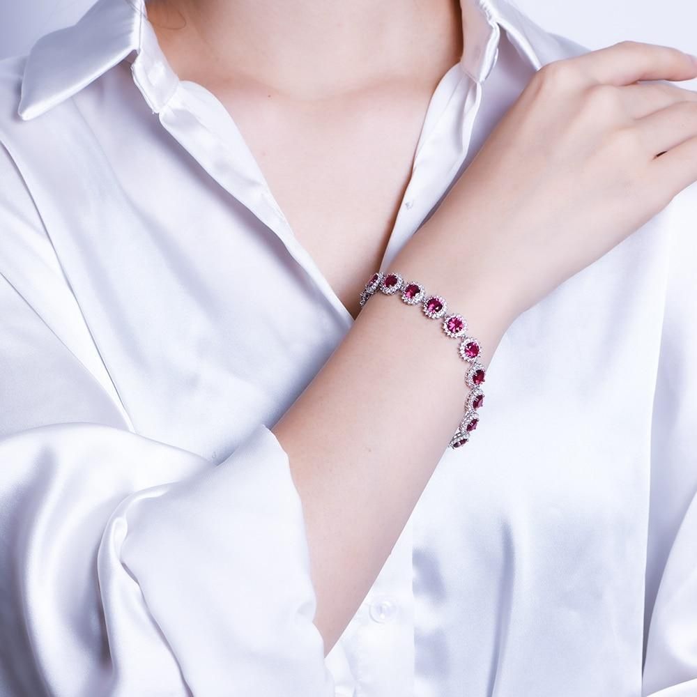 Bracelet Charm Jewelry 2021 Trendy 925 Silver Bangles Ruby Gemstone Diamond Bracelets - Touchy Style .