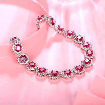 Bracelet Charm Jewelry 2021 Trendy 925 Silver Bangles Ruby Gemstone Diamond Bracelets - Touchy Style .