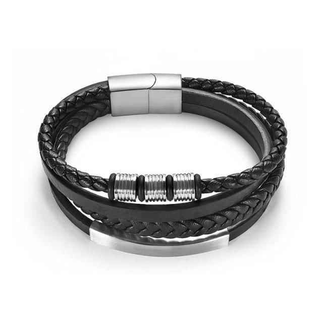 Bracelet Charm Jewelry 2021 woven Multi-layer Accessory Stainless Steel Leather Bracelet For Unisex - Touchy Style .