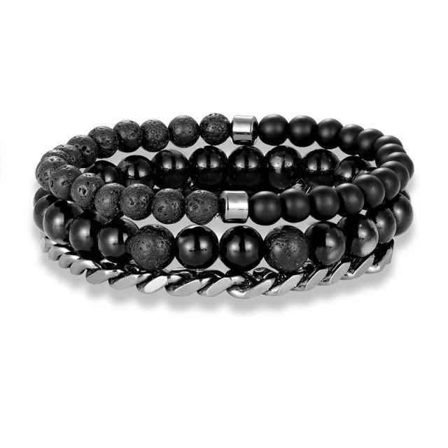 Bracelet Charm Jewelry 4Pcs/Set Hematite Slim Beaded Bangles For Women &amp; Men - Touchy Style
