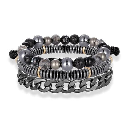 Bracelet Charm Jewelry 4Pcs/Set Hematite Slim Beaded Bangles For Women &amp; Men - Touchy Style .