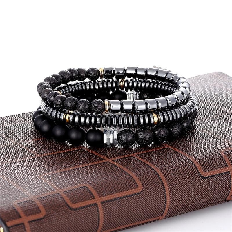 Bracelet Charm Jewelry 4Pcs/Set Hematite Slim Beaded Bangles For Women &amp; Men - Touchy Style .