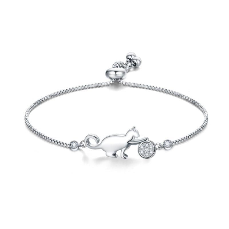 Bracelet Charm Jewelry Cat And Ball Silver 2021 Fashion - Touchy Style .