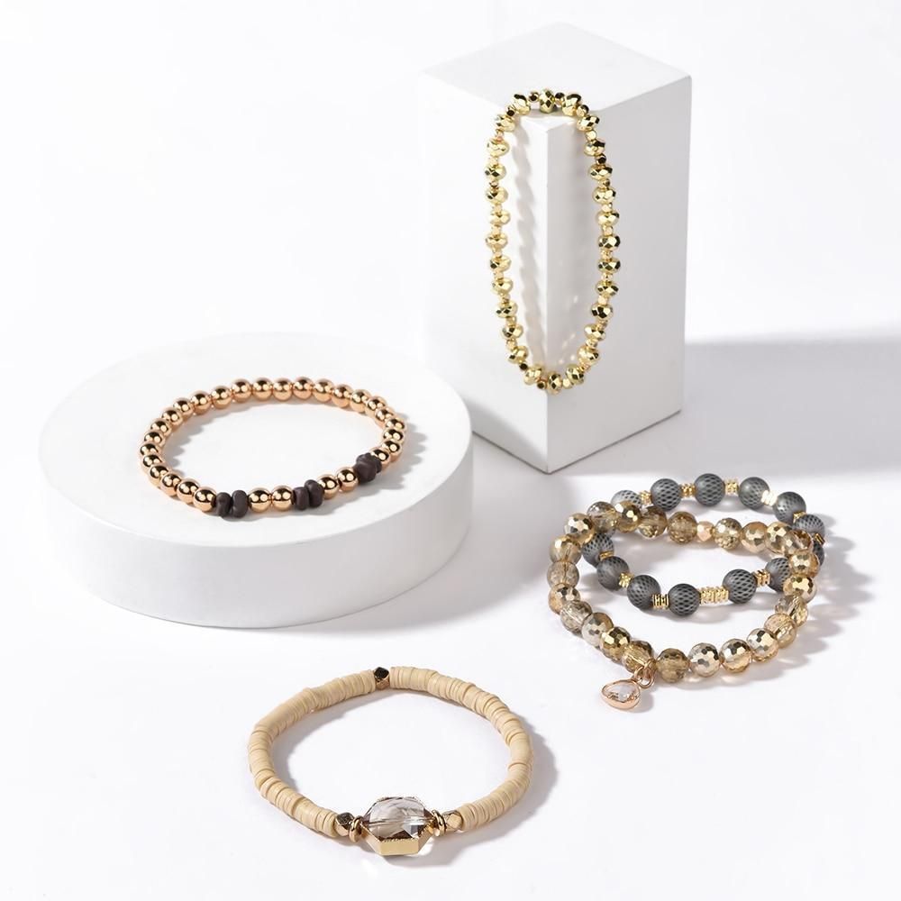 Bracelet Charm Jewelry Set Natural Semi-precious Stone Elegant Cut Crystal - Touchy Style .