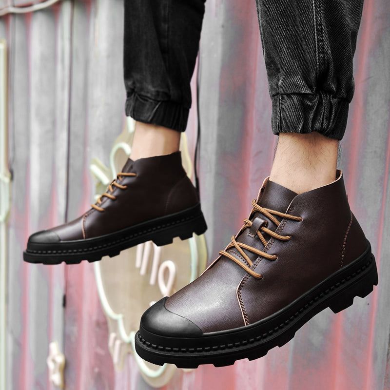 Breathable Leather Business Sneakers Boots Men's Casual Shoes JOS1011 ...