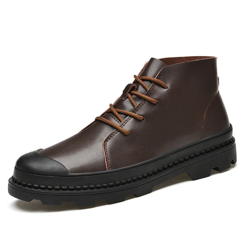 Men's Breathable Leather Business Sneakers Boots