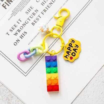 Building Block Rainbow Unique Key Chain - K4014 - Touchy Style
