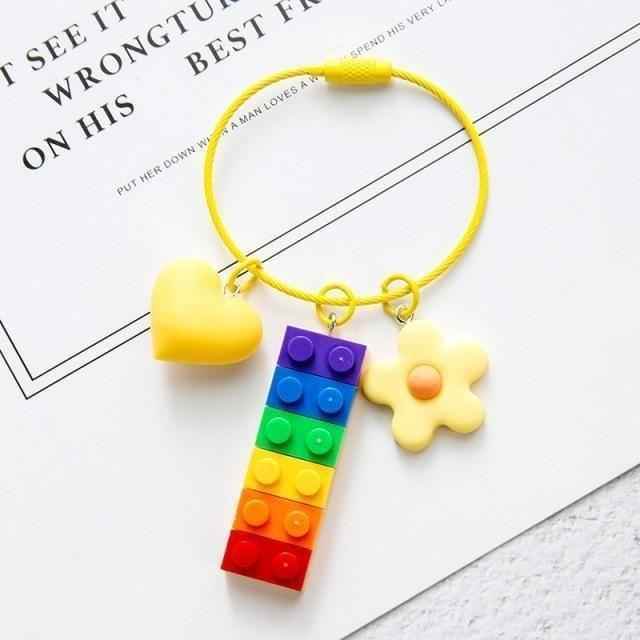 Building Block Rainbow Unique Key Chain - K4014 - Touchy Style