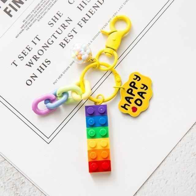 Building Block Rainbow Unique Key Chain - K4014 - Touchy Style