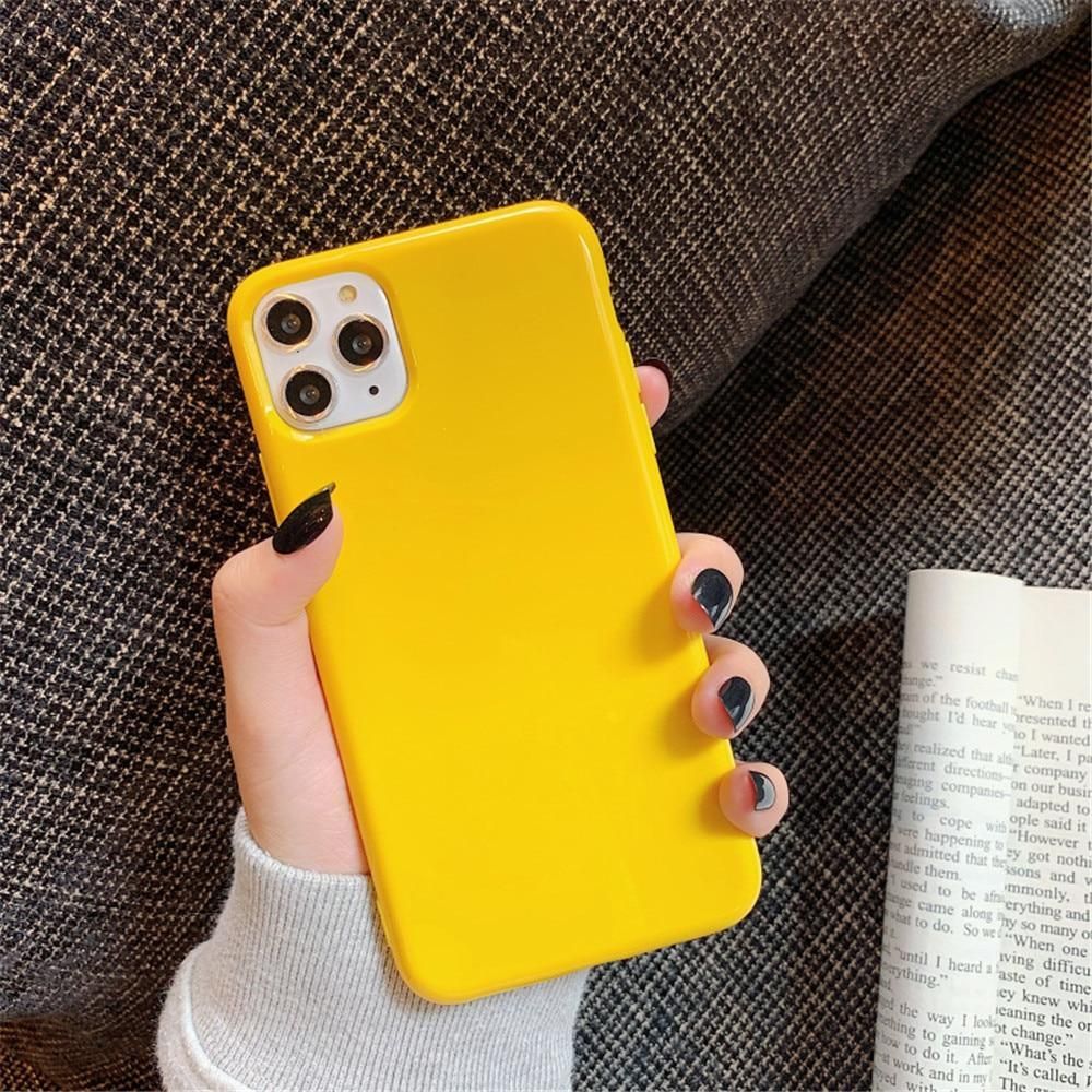 Candy Fluorescent Cute Phone Cases For iPhone 12 Mini 11 Pro Max XR XS 6 6S 7 8 Plus X SE - Touchy Style .