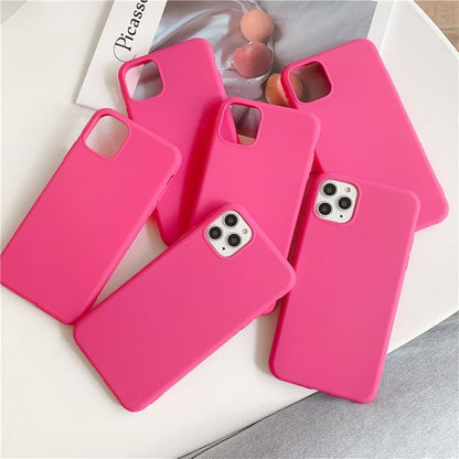 Candy Rose Solid Cute Phone Cases For iPhone 14 13 12 11 11pro Max Xs Max Xr 6s 7 8plus - Touchy Style .