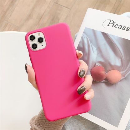 Candy Rose Solid Cute Phone Cases For iPhone 14 13 12 11 11pro Max Xs Max Xr 6s 7 8plus - Touchy Style .