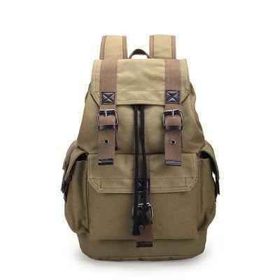 Canvas Men's Backpack School Rucksack Men Drawstring Cool