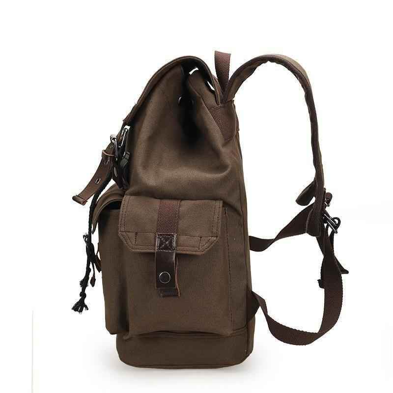 Men Women Vintage Canvas Backpack Satchel Rucksack School Bag