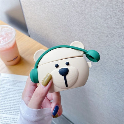 Cartoon Cute Fashion Bear Earphone Case for Airpods 1/2 Pro Case Soft Silicone Wireless Bluetooth Mini Earphone Headphone Cover - Touchy Style .