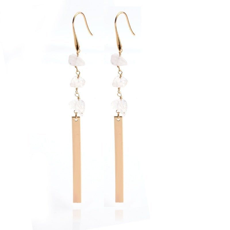 Classic Copper Metal Long Earrings Charm Jewelry BS0238 - Touchy Style .