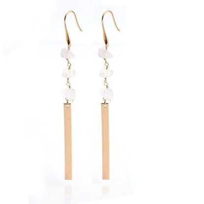 Classic Copper Metal Long Earrings Charm Jewelry BS0238 - Touchy Style .