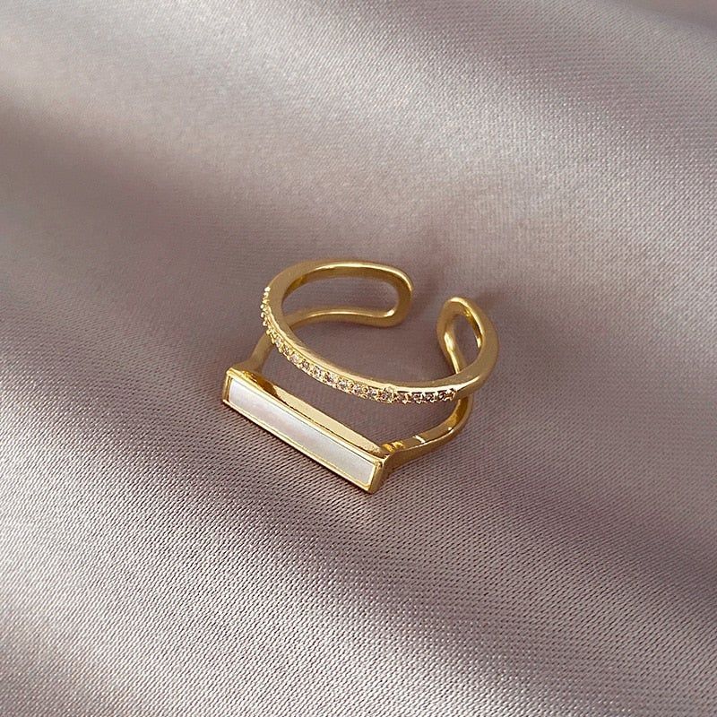 Classic Double Shell Open Finger Rings Charm Jewelry XYS0325 - Touchy Style .
